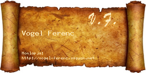 Vogel Ferenc névjegykártya